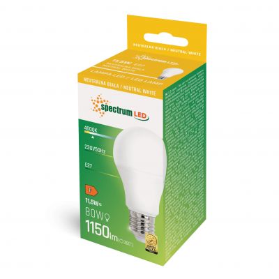 Żarówka GLS 11,5W E27 NW WOJ+14347_220ST Spectrum (WOJ+14347_220ST)