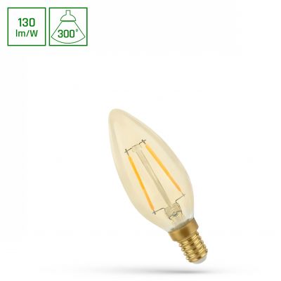 Żarówka LED ŚWIECOWA E14 230V 2W COG ciepła biel RETROSHINE  WOJ+14070 Spectrum Led (WOJ+14070)