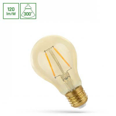 Żarówka LED retro filament E-27 2W 2400K ciepła biel  WOJ+14077 Spectrum Led (WOJ+14077)