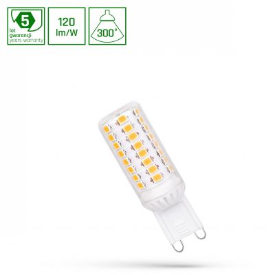 Żarówka LED G9 230V 4.5W WW b. ciepła SMD 5 lat gw. Spectrum LED (WOJ+14436_4.5W)