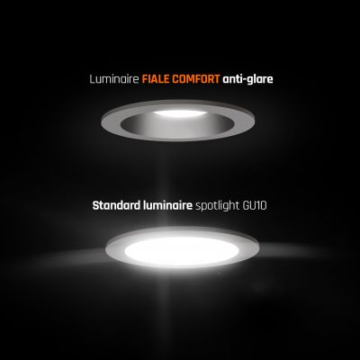 Oprawa oczko FIALE COMFORT GU10 OCZKO GU10 250V IP20 FI85x50mm BIAŁY okrągła środek czarny ruchoma Spectrum LED (SLIP001017)