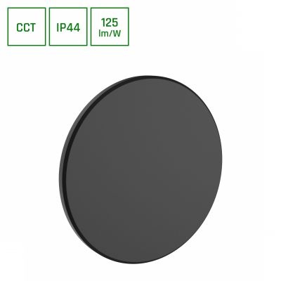 Kinkiet oprawa ścienna PIATTA 12W CCT 230V IP44 180x47MM CZARNY OKRĄGŁA ELEWACYJNA Spectrum LED (SLI003030CCT_PW)