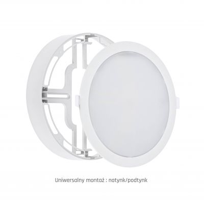 Oprawa lampa ALGINE ECO 2w1 natynkowa-podtynkowa DOWNLIGHT 18W ciepła biel 230V 110st IP20 IK06 223x35mm BIAŁY okrągła SLI037029WW_PW (SLI037029WW_PW)