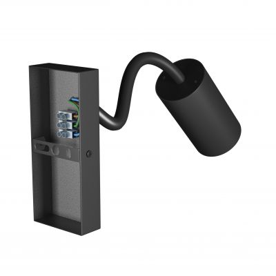 SQUALLA VARIOSA FLEXI SWITCH GU10 KINKIET 230V IP20 55x100x410MM CZARNY OKRĄGŁA (SLIP006024)