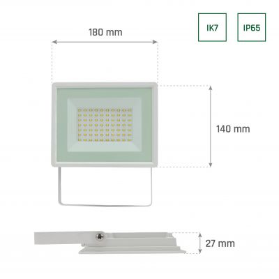 NOCTIS LUX 3 NAŚWIETLACZ 50W WW 230V IP65 180x140x27mm BIAŁY SLI029055WW_PW Spectrum Led (SLI029055WW_PW)