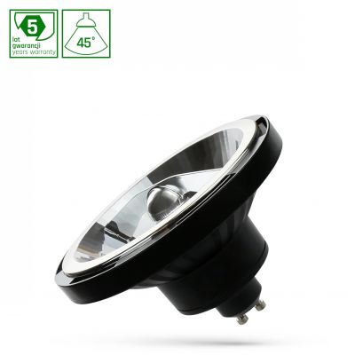 Żarówka LED AR111 GU10 230V 12W SMD 45st NW BLACK  WOJ+14569 Spectrum Led (WOJ+14569)