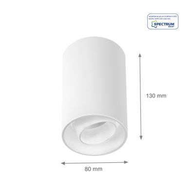 Oprawa punktowa CHLOE SPOT GU10 NATYNKOWA IP20 okrągła biała ruchoma Spectrum LED (SLIP004008)