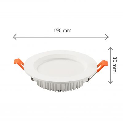 DURE 3 MAX DOWNLIGHT 18W CW 230V 110st IP44 IK06 Fi190x30 BIAŁY okrągły 5 lat gwarancji (SLI043014CW_PW)