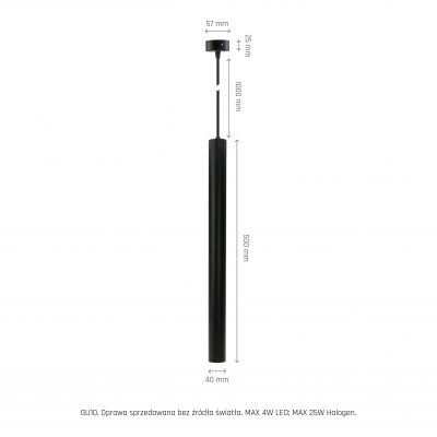 Oprawa punktowa CHLOE SLIM MR11 ZWIESZANA BAZA 250V IP20 40x500+1m kabel CZARNY regulowany kąt świecenia Spectrum LED (SLIP005054)
