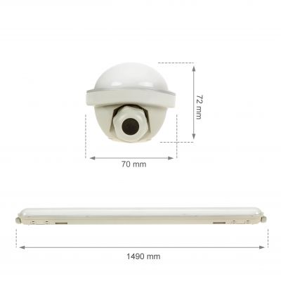 LIMEA GIGANT HERMETYK 1500mm 52W NW 230V 120st IP65 IK10 1490x72x70mm SZARY 5 lat gw. SLI028026NW_PW Spectrum Led (SLI028026NW_PW)