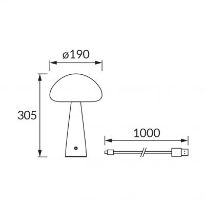 Lampka stołowa SMD LED TRUFLA sosna ciepła/neutralna/zimna biel włącznik dotykowy 04630 IDEUS (04630)