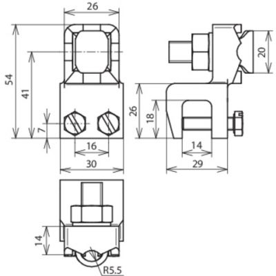 Zacisk krawędziowy 1-12 mm, do drutu 7-10 mm, TG/tZn (370014)