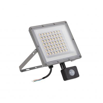 Naświetlacz LED z czujnikiem ruchu ACETE 50W CCT SE GR IP44 szary zmienna barwa świecenia 38498 KANLUX (38498)