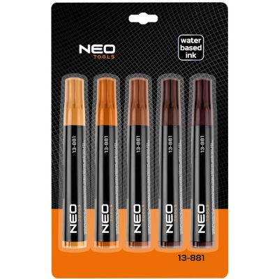 Zestaw kredek flamastrów markerów naprawczych do mebli paneli drewna 5 szt. NEO GTX (13-881)