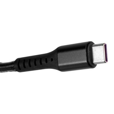KABEL USB 3w1 USB typ C Micro USB Lightning 1,2m czarny nylon GD038 NEO GTX (GD038)