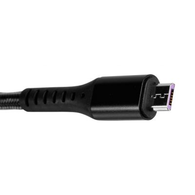 KABEL USB 3w1 USB typ C Micro USB Lightning 1,2m czarny nylon GD038 NEO GTX (GD038)