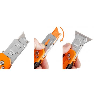 Nóż z ostrzem trapezowym ze skrobakiem 63-708 NEO GTX (63-708)