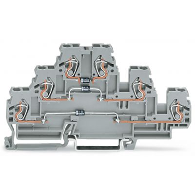 Złączka do zabudowy elementów 3-piętrowe szara 870-596/281-674 /50szt./ 870-596/281-674 WAGO (870-596/281-674)