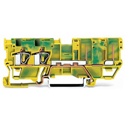 Złączka bazowa X-COM PE 2-przewodowa / 2-pinowa żółto-zielona 769-217 /50szt./ WAGO (769-217)