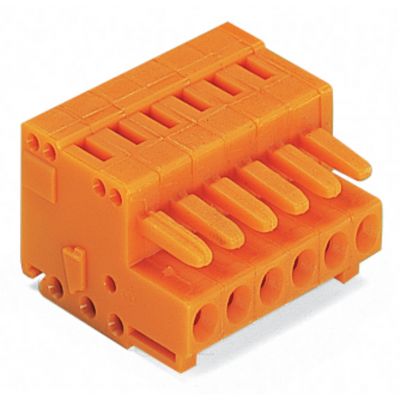 1-przewodowe gniazdo CAGE CLAMP pełna ochrona przed błędnym wetknięciem pomarańczowa 734-209 /50szt./ 734-209 WAGO (734-209)