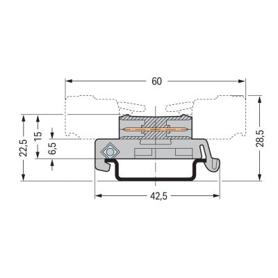 Wtyk dwustronny szary /25szt./ WAGO (232-515/007-000)