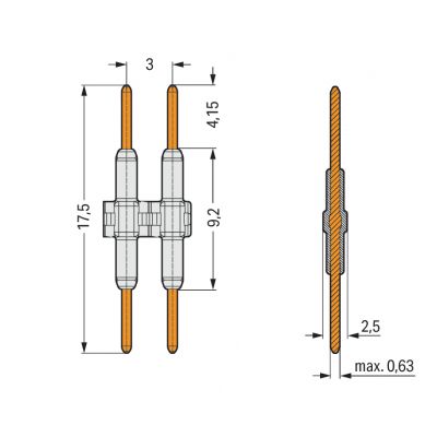 Element łączący raster 3mm 1-bieg. biały długość 17,5mm /1500szt./ 2059-901/018-000 WAGO (2059-901/018-000)