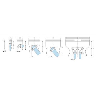 Płytka odciążająca przewody 55mm szara 734-431 /25szt./ WAGO (734-431)