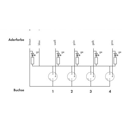 Moduły przyłączeniowe M8 4-tor. 3-bieg. 757-443/000-010 757-443/000-010 WAGO (757-443/000-010)
