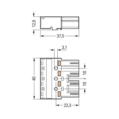 Wtyk 4-torowy szary WINSTA 770-254 /50szt./ WAGO (770-254)