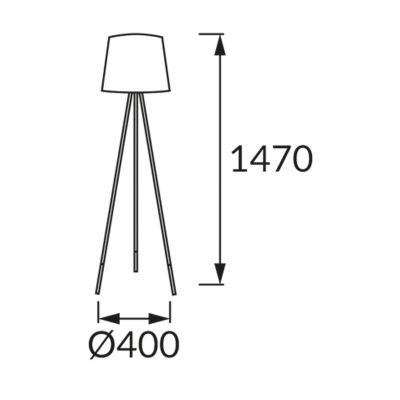 Lampa podłogowa RADAR 147 E27 GREY SZARA 03578 IDEUS (03578)