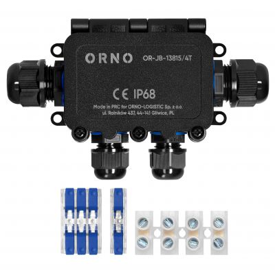 Puszka natynkowy HD IP68, 0,5-6,0mm2 ,2 dławnice M20, 2 dławnice M16, układ T (OR-JB-13815/4T)