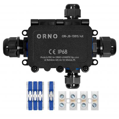 Puszka natynkowy HD IP68, 0,5-6,0mm2 ,2 dławnice M20, 2 dławnice M16, układ X (OR-JB-13815/4X)