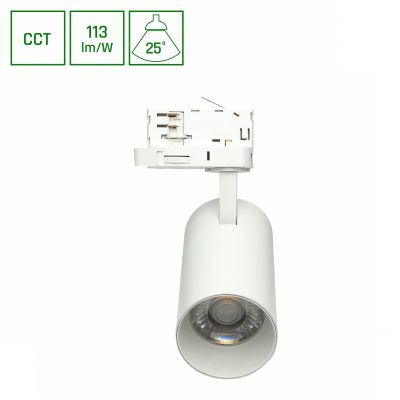 ANDROMEDA PRIME NA SZYNOPRZEWÓD 3F CCT 24W 230V 25st IP20 śr.76x177x228mm BIAŁY SPECTRUM (SLI033039CCT_PW)