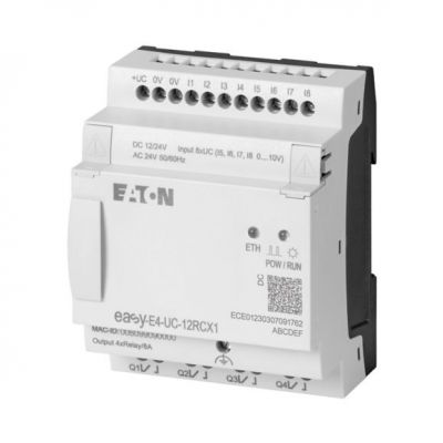 EASY-E4-UC-12RCX1 easyE4 12-24VDC 24VAC 8DI(4AI) 4DO-R bez wyświetlacza 197212 EATON (197212)