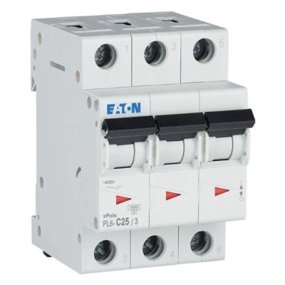 PL6-C25/3 Wyłącznik nadprądowy 6kA C25A 3P 286603 EATON (286603)