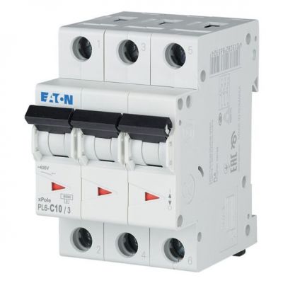 PL6-C10/3 Wyłącznik nadprądowy 6kA C10A 3P 286599 EATON (286599)