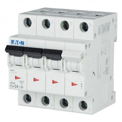 PL6-C4/3N Wyłącznik nadprądowy 6kA C4A 3P+N 106906 EATON (106906)