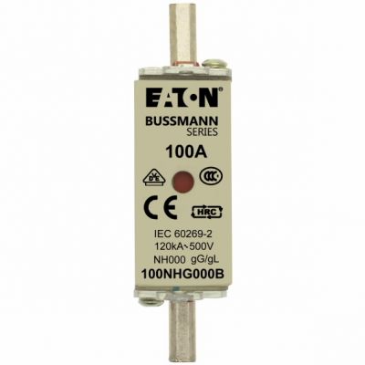 NH FUSE 100A 500V GG/GL SIZE 000 Wkładka NH000 100A 500V GL/GG podwójny wskaźnik 100NHG000B EATON (100NHG000B)