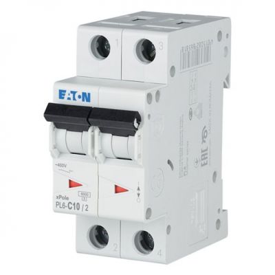 PL6-C10/2 Wyłącznik nadprądowy 6kA C10A 2P 286565 EATON (286565)