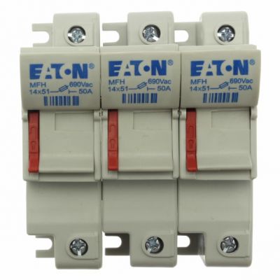 3 pole 14x51 MFH Podstawa wkładki cylindrycznej 14x51 3P 50A 690VAC CH143DU EATON (CH143DU)