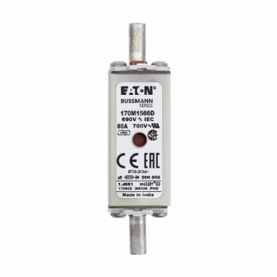 FUSE 80A 690V aR DIN 000 HSDNH Wkładka szybka 80A 690V aR DIN 000 podwójny wskaźnik 170M1566D EATON (170M1566D)