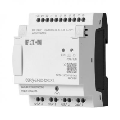 EASY-E4-UC-12RCX1 easyE4 12-24VDC 24VAC 8DI(4AI) 4DO-R bez wyświetlacza 197212 EATON (197212)