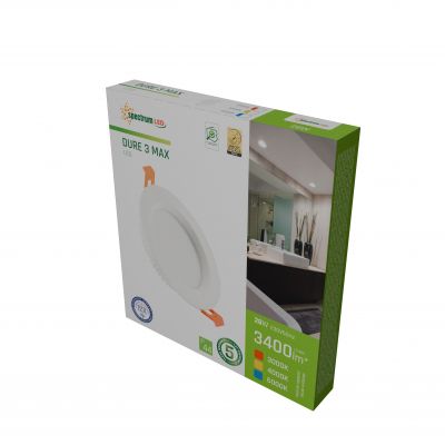 DURE 3 MAX DOWNLIGHT 28W WW 230V 110st IP44 IK06 Fi230x30 BIAŁY okrągły 5 lat gwarancji (SLI043015WW_PW)