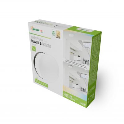 NYMPHEA BLACK & WHITE RINGS 24W CCT 230V 115st IP54 FI320x52 BIAŁY/CZARNY OKRĄGŁA (SLI031035CCT_PW)