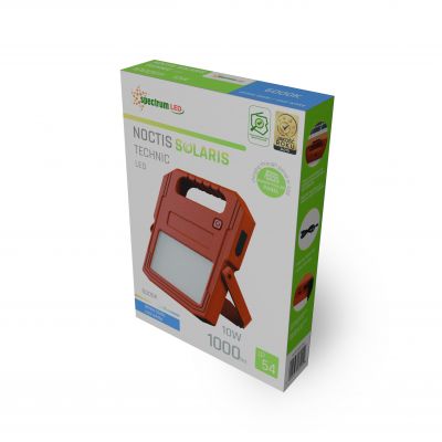 Przenośny, kompaktowy naświetlacz solarny z funkcją powerbanku NOCTIS SOLARIS TECHNIC 10W IP54 pomarańczowy SPECTRUM (SLI051001CW)