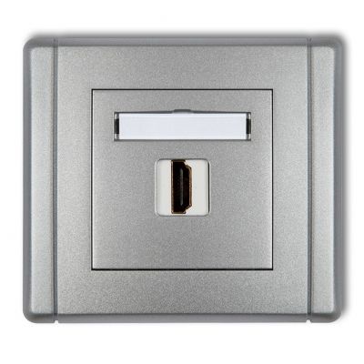 KARLIK FLEXI Gniazdo pojedyncze HDMI 2.0, 4K srebrny metalik 7FHDMI-1 (7FHDMI-1)