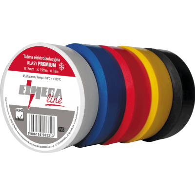 TAŚMA ELECTRIX 200 PREMIUM TĘCZA 19mm*18m (opakowanie = 5 szt.) (PE-200P18T-K019018)
