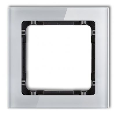 KARLIK DECO Ramka pojedyncza - efekt szkła (ramka: szara; spód: czarny) 15-12-DRS-1 (15-12-DRS-1)