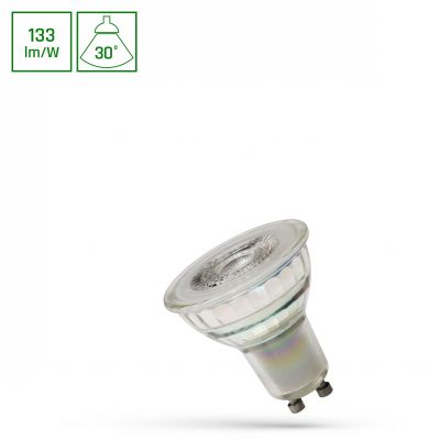 Żarówka LED GU10 7,5W 30st WW biała ciepła z soczewką szklana Spectrum Led (WOJ+14707)