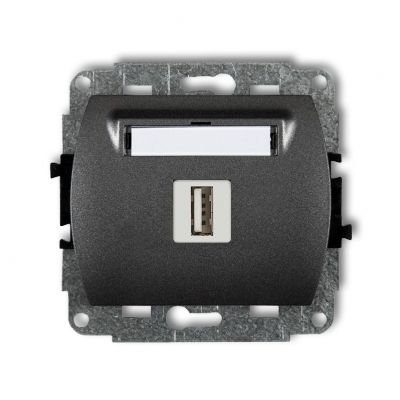 KARLIK TREND Gniazdo pojedyncze USB A-A 3.0 grafitowy 11GUSB-5 (11GUSB-5)